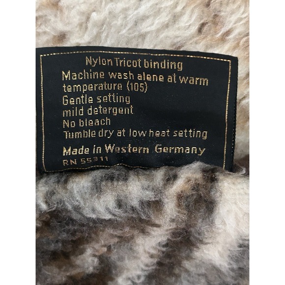 Vintage Ibena Relax Dolan Leopard Blanket Reversible Brown West Germany Rare - Picture 10 of 13